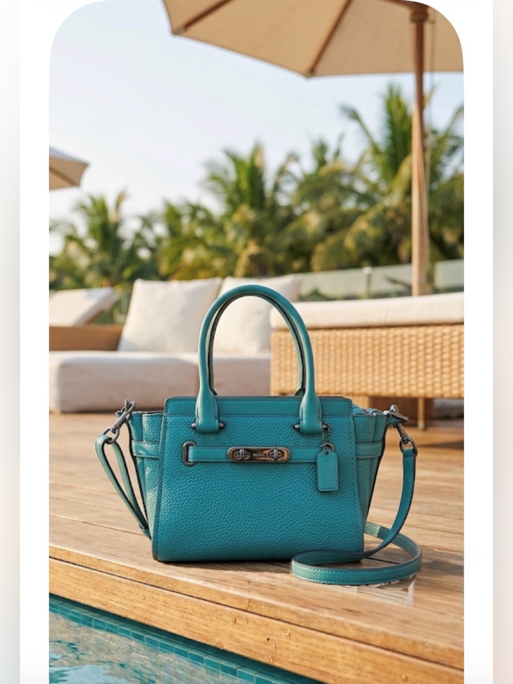 Coach Mini Swagger 21 Pebble Leather Satchel 2018 Removable Strap- Like New